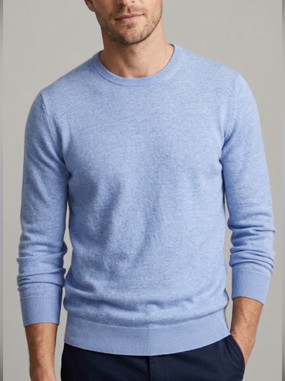 J. Crew Merino Wool Blend Sky Blue Crewneck Sweater